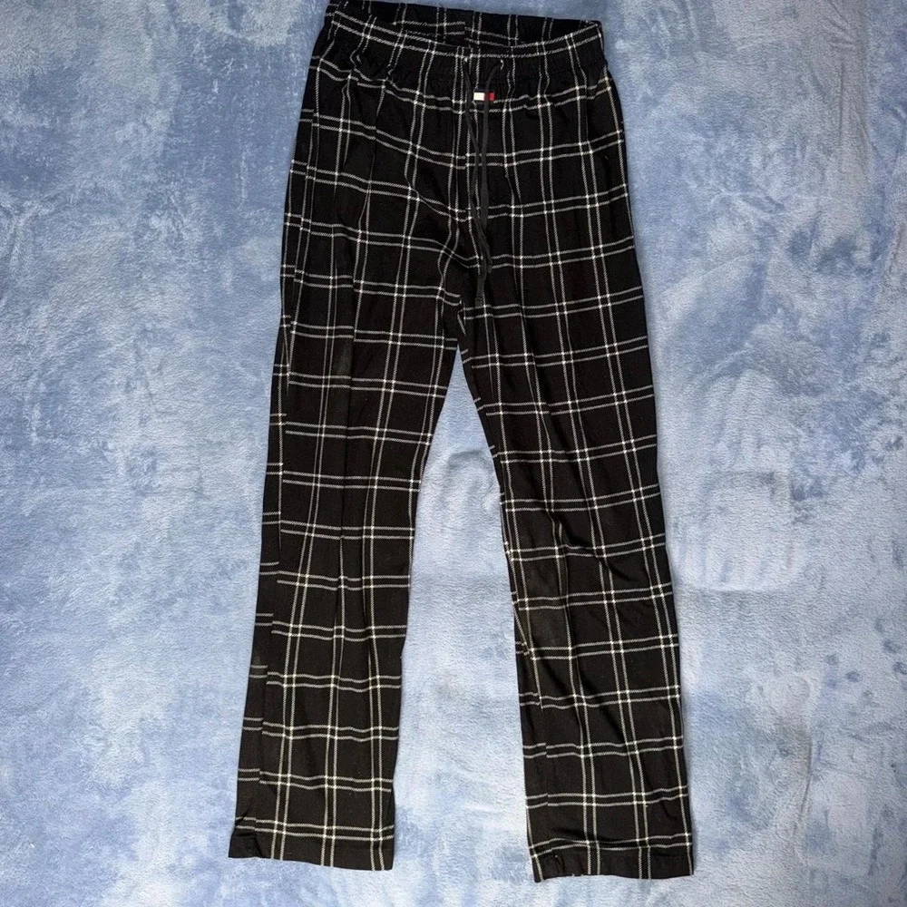Tommy Hilfiger black and white plaid polyester pants